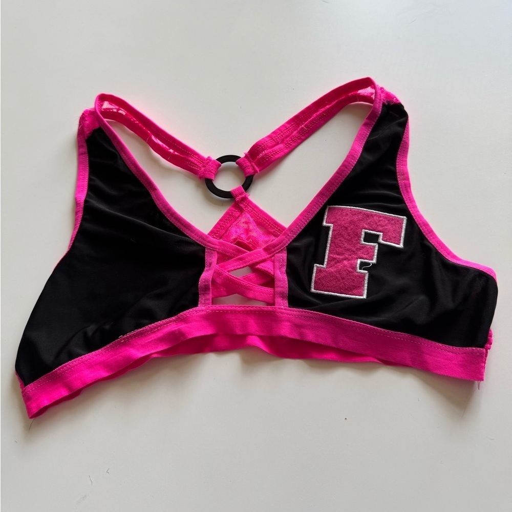Pink and Black Women's lingerie top